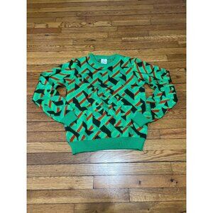 Heineken Mens Ugly Christmas Sweater Size Medium Green All Over Print Acrylic